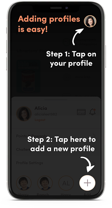 Switch the profiles on the app with a few taps